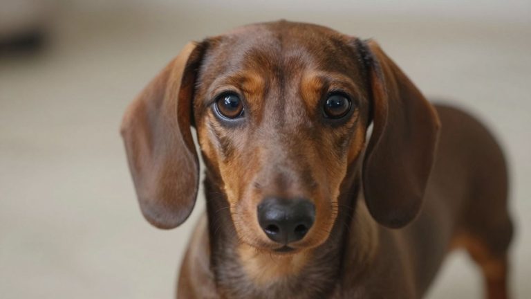Niedlicher Dackel, der die Vorteile und Risiken der Kastration bei Dackeln zeigt, passend zum Thema Kastration beim Dackel.